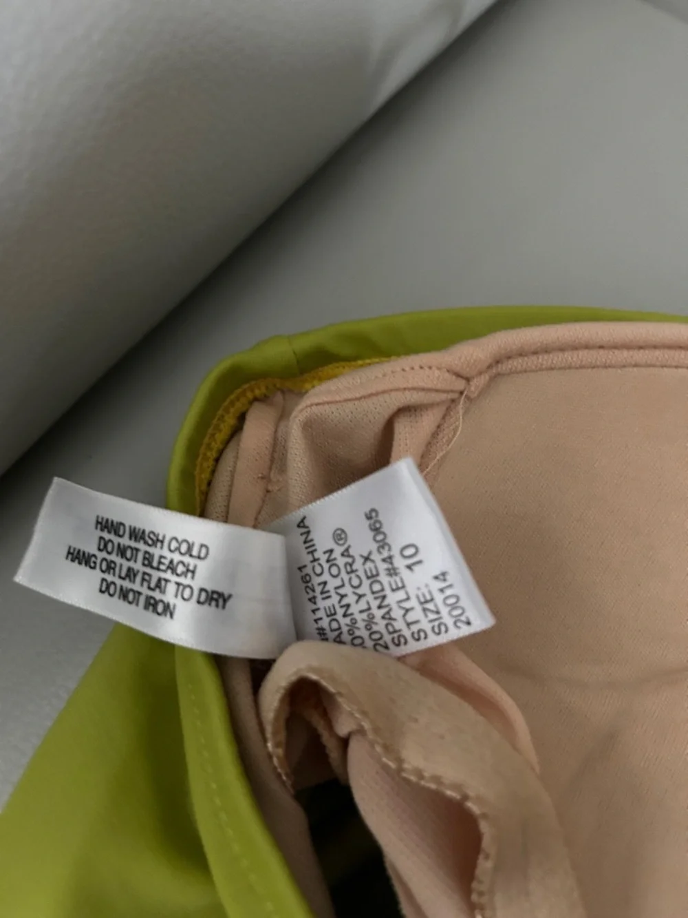 Newport News NWT Chartreuse Two-Piece Swim Set with Embellished Top - Picture 5 of 7